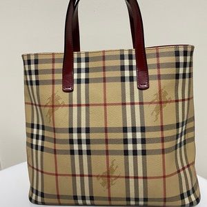 BURBERRY Haymarket Check Medium Tote Bag